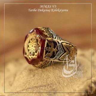 Erkek Gümüş Yüzük - Islam Usta Tasarımı Miras Model 3 • Işıklı Kutuda • Sevgiliye • Eşe Yüzük