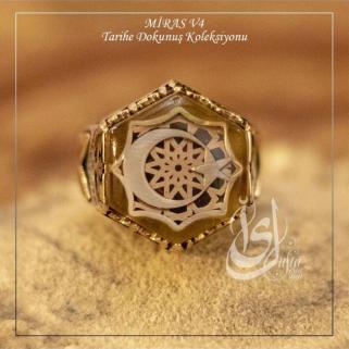 Erkek Gümüş Yüzük - Islam Usta Tasarımı Miras Model 4 • Işıklı Kutuda • Sevgiliye • Eşe Yüzük