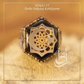 Erkek Gümüş Yüzük - Islam Usta Tasarımı Miras Model 5 • Işıklı Kutuda • Sevgiliye • Eşe Yüzük