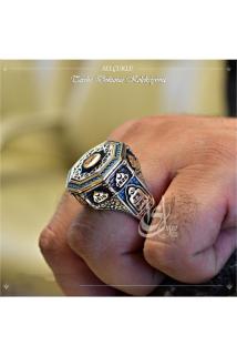 Erkek Gümüş Yüzük - Islam Usta Tasarımı Selçuklu • Işıklı Kutuda • Sevgiliye • Eşe Yüzük