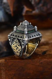 Erkek Gümüş Bileklik - Islam Usta Tasarımı Ulu Kubbe Model • Işıklı Kutuda • Sevgiliye • Eşe Yüzük