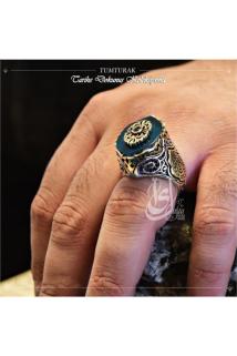 Erkek Gümüş Yüzük - Islam Usta Tasarımı Tumturak • Işıklı Kutuda • Sevgiliye • Eşe Yüzük