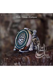 Erkek Gümüş Yüzük - Islam Usta Tasarımı Yıldız’ı Ferman • Işıklı Kutuda • Sevgiliye • Eşe Yüzük