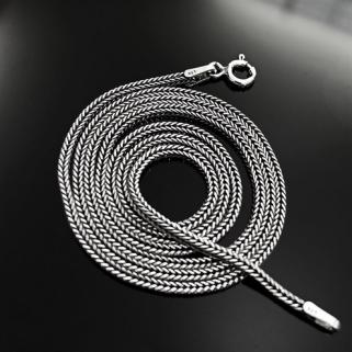 Erkek Gümüş Kolye - 1.8 mm Tilki Kuyruğu İtalyan İnce  Model Zincir