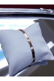 Vog Italyan Yatsı Zincir Roze Renk 925 Ayar Gümüş Bileklik 0.5cm