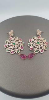 Vog İtalyan Tasarım Şık Model 925 Ayar Roze Renk Gümüş Küpe