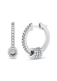 Vog Kadın 925 Ayar Gümüş Zirkon Taşlı Halka Beyaz Renk Küpe