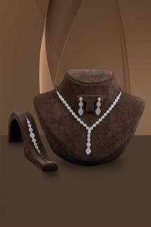 Kadın Gümüş Set - Kleopatra Su Yolu • Işıklı Kutuda • Düğün • Nişan • Gelin Seti Takımı