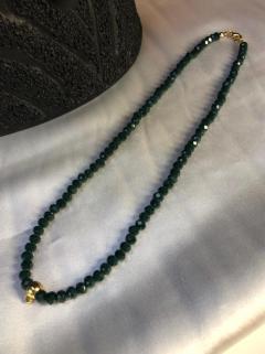 Vog Kulplu Altın Takılan 24 Ayar Altın Kaplama Siyah Kristal Taşlı Kolye