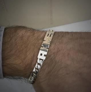 Ahmet Yazılı Oynak Isim Künye 925 Gümüş Işıklı Kutuda • Sevgiliye • Eşe • Babaya Hediye Bileklik