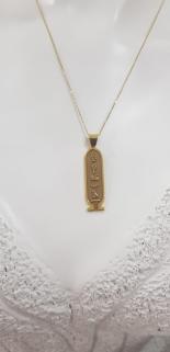 Kadın Erkek Gümüş Kolye - Antik Mısır Hiyeroglif Kartuş • Işıklı Kutuda • Sevgiliye • Eşe • Anneye 