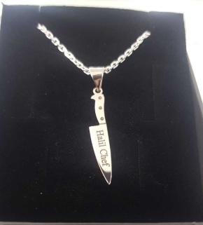 Vog Kişiye Özel İsim  Yazılı Gastronomi Şef,Chef Bıçak 925 Ayar Gümüş  Kolye