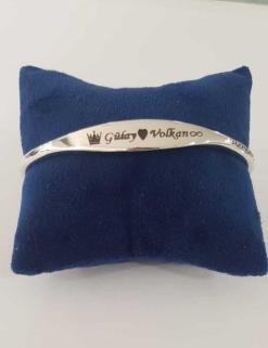 Stres Topbaşlı Kişiye Özel Yazı Yazılan 925 Gümüş  • Sevgiliye • Eşe • Anneye • Arkadaşa Bileklik