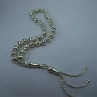 Vog Kişiye Özel 925 Ayar Erkek Gümüş Tesbih Çizgili Büyük Boy 21gr