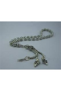 Vog Kişiye Özel 925 Ayar Erkek Gümüş Tesbih Delikli Orta Boy 13,7gr