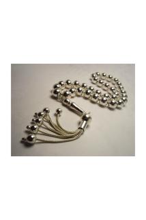 Erkek Gümüş 925 Gümüş Tesbih - Büyük Boy İri Taneli Ağa 51 gr Sevgiliye - Babaya 2 Harf Hediye