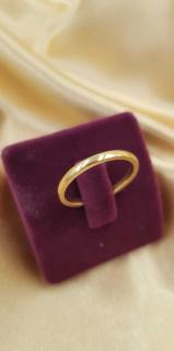 Vog Kişiye Özel İsim Yazılan 2mm Süper Ince Bombeli Sarı Renk Çelik Alyans Yüzük