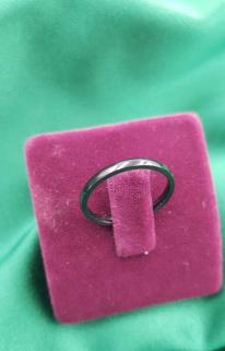 Vog Kişiye Özel İsim Yazılan 2mm Süper Ince Bombeli Siyah Renk Çelik Alyans Yüzük