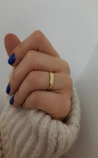 Kadın Erkek Çelik Yüzük - 4mm Bombeli Sarı Renk • Söz • Nişan • Düğün • Evlilik Alyans