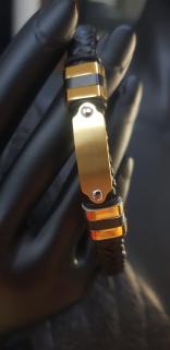 VOG KİŞİYE ÖZEL İSİM YAZILA BİLEN SARI RENK ÇELİK BİLEKLİK