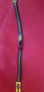 VOG KİŞİYE ÖZEL İSİM YAZILABİLEN SARI METAL RENKLİ ÇELİK BİLEKLİK 