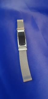 VOG KİŞİYE ÖZEL İSİM YAZILABİLEN MIKNATIS KİLİTLİ SAAT KORDON DETAYLI SİYAH PLAKA ÇELİK BİLEKLİK