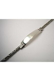 Vog Kişiye Özel Isim Yazılan Erkek 925 Ayar Gümüş Bileklik Künye Orta Kalınlıkta Bileklik