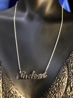 Sudem Yazılı Isim Kolye 925 Ayar Gümüş • Işıklı Kutuda • Sevgiliye • Eşe • Anneye • Arkadaşa Kolye