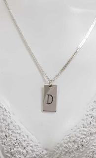 Vog Kişiye Özel Tabela (D) Harf 925 Ayar Beyaz Gümüş Kolye Sarı,Roze Renk Seçeneği