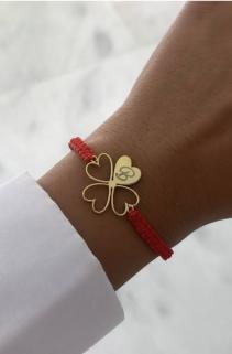 VOG KİŞİYE ÖZEL YONCA HARF VE FİGÜR 925 AYAR GÜMÜŞ İP BİLEKLİK 