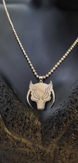 Vog Kurt Ve Hilal Top Zincir İle 925 Ayar Gümüş Beyaz Kolye