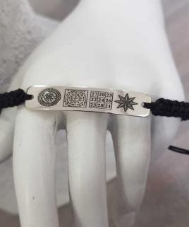 Vog Mührü Sülayman Tılsımlı Koruyucu V Kubera Yantra Şans Bileklik 925 Ayar Gümüş İp Örgülü Bileklik