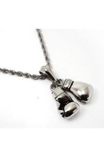 Erkek Metalik Çift Boks Eldiveni • Hakiki Paslanmaz Çelik Kolye Sevgiliye • Eşe • Babaya Kolye