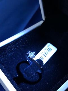 VOG MAZONİT TEK TAŞ YÜZÜK 14 AYAR BEYAZ ALTIN 2.15 GRM DIR. (0.11 CT) MAZONİT