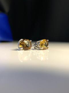 Vog Oval Kesim Zultanit  925 Ayar Gümüş Küpe Sarı,Roze Seçeneği