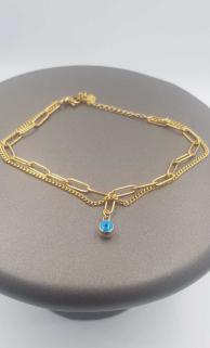 Vog Paslanmaz Çelik Çift Sıralı Tek Göz Detaylı Sarı Renk Hal Hal 