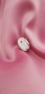 Vog Pandora’s Charm’s Beyaz-Kırmızı Çiçek Desen Renkli Murona Cam 925 Ayar Gümüş Charms