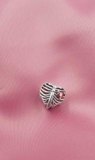 Vog Pandora’s Charm’s Kalp Atışı Kırmızı Zirkonia Taşlı 925 Ayar Gümüş Charms