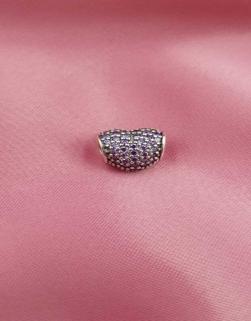 Vog Pandora’s Charm’s Mor Renkli Kalp Taşlı 925 Ayar Gümüş Charms