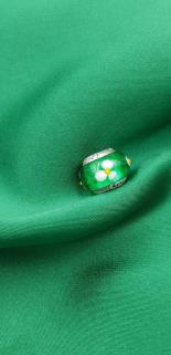 Vog Pandora’s Charm’s Yeşil-Beyaz Renkli Murona Cam 925 Ayar Gümüş Charms