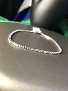 Vog Pırlanta İnce Model Su Yolu Bileklik D1:0.85 Ct GS1 14 Ayar Şık Tasarım Beyaz Renk Bileklik