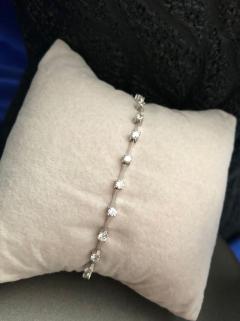 Vog Pırlanta Montür Su Yolu Zirconia Taşlı 14 Ayar (585)Beyaz Altın Bileklik