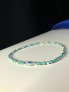 Vog Renk Renk Rengarenk Firuze Turkuaz Taşlı Göz Detaylı 925 Ayar Gümüşlü Hal Hal 