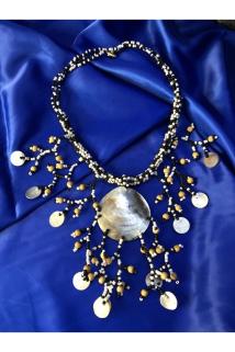 Vog Vintage Model El Işi Sedef Kesim Istiridye Kolye