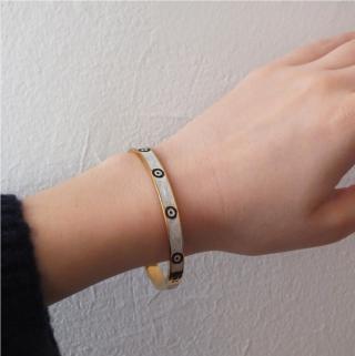 VOG ÇELİK MODEL Sedef Taşlı GÖZ Nazar Boncuklu Spor Kelepçe,BİLEZİK,BİLEKLİK