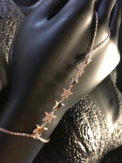 VOG GÜMÜŞ ŞAHMERAN SERİSİ YILDIZ VE TAŞ DETAYLI ROZE,SARI VE BEYAZ RENK SEÇENEĞİ İLE