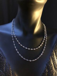 Vog Sık Taşlı 85 cm Uzun Beyaz Renk 925 Ayar Gümüş Sevgiliye - Eşe - Anneye Hediye Kolye