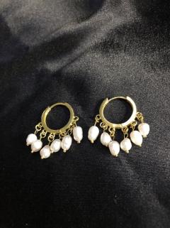 Vog Şakira Sallantı 925 Ayar Gümüş İnci Küpe