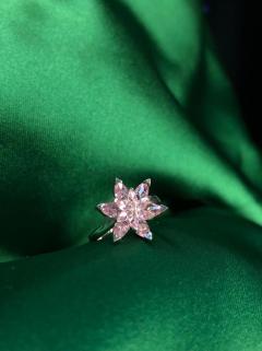 Vog Şık Tasarım 925 Ayar Gümüş Rodium Güçlendirmeli  Taşlı Nilüfer Lotus Çiçeği Yüzük 