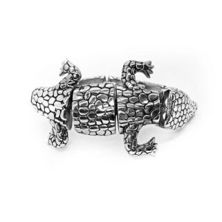 VOG Timsah Figürlü Erkek Çelik Bileklik Özel Tasarım Lüks Model